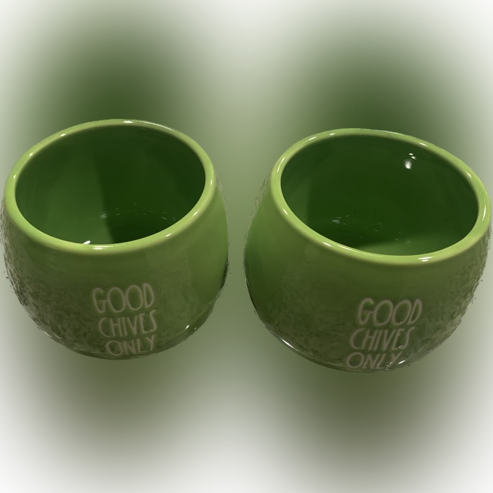 Two Rae Dunn GOOD CHIVES ONLY Mini Bowl Artisan Collection By Magenta